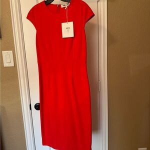 NWT Diane Von Furstenberg Hadlie Dress in Candy Red
